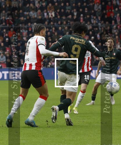 Eindhoven, 1 Februari 2026
Kompetitiewedstrijd PSV-Feyenoord, eindstand 3-0
Ayase Ueda en Armando Obispo