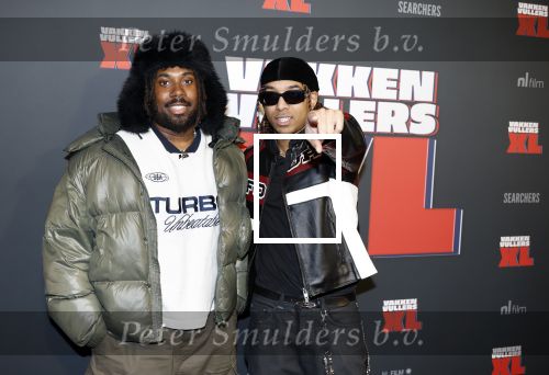 Amsterdam 5 februari 2026
Premiere Vakkenvullers XL in Pathe Noord . Dashaeno Berghout en Rapper Sor