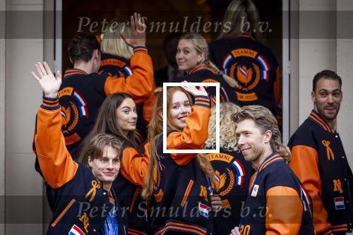 Den Haag 24 Februari 2026
De Olympische medaillewinnaars op bezoek bij de Koninklijke Familie
Jens v t Wout Femke Kok Antoinette Rijpma-de Jong en Jorrit Bergsma