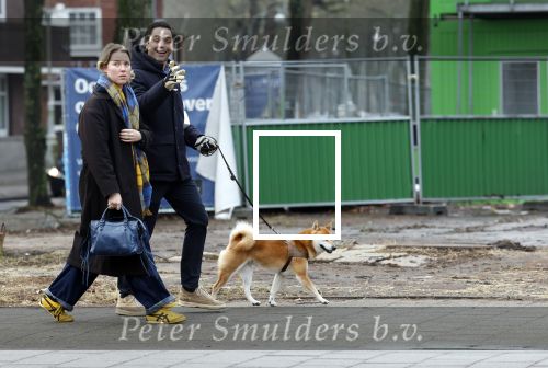Amsterdam 31 januari 2026
Mark Baanders met zijn hond en een vriendin op straat in Amsterdam zuid .