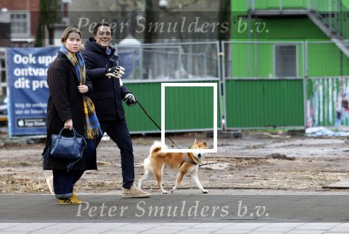 Amsterdam 31 januari 2026
Mark Baanders met zijn hond en een vriendin op straat in Amsterdam zuid .