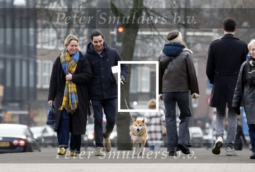Amsterdam 31 januari 2026
Mark Baanders met zijn hond en een vriendin op straat in Amsterdam zuid .