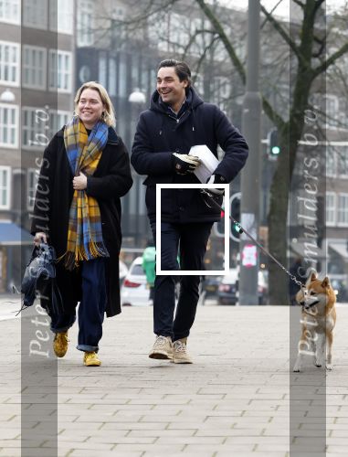 Amsterdam 31 januari 2026
Mark Baanders met zijn hond en een vriendin op straat in Amsterdam zuid .