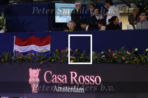 Amsterdam 24 januari 2026
Prinses Beatrix bezoekt jumping Amsterdam . Nichtje prinses Margarita ontvangt haar in de RAI. Casa Rosso reclame onder Prinsews Beatrix