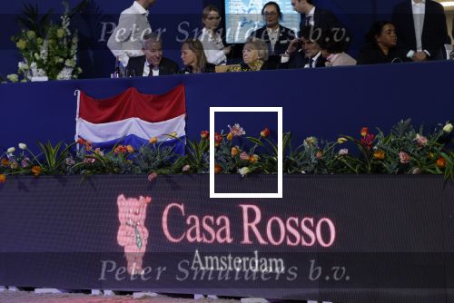 Amsterdam 24 januari 2026
Prinses Beatrix bezoekt jumping Amsterdam . Nichtje prinses Margarita ontvangt haar in de RAI. Casa Rosso reclame onder Prinsews Beatrix