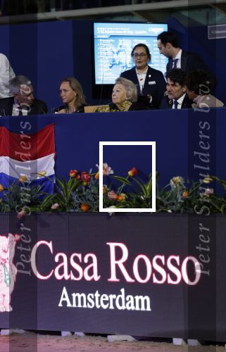 Amsterdam 24 januari 2026
Prinses Beatrix bezoekt jumping Amsterdam . Nichtje prinses Margarita ontvangt haar in de RAI. Casa Rosso reclame onder Prinsews Beatrix