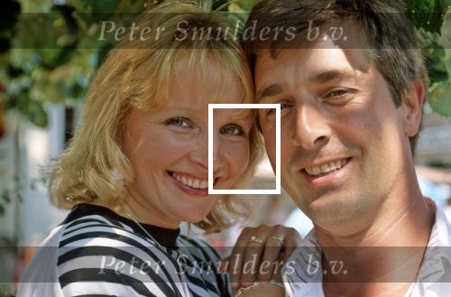 Hilversum, 2 Augustus 1990
Mieke Zangeres met haar in 1995 overleden echtgenoot Hugo
Foto Peter Smulders BV