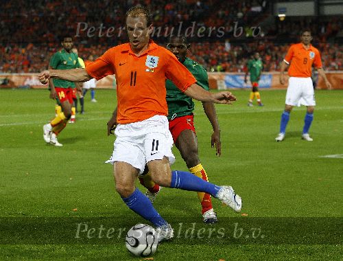 Zaterdag, 27 Mei 2006 Vriendschappelijke interland op weg naar het WK 2006 Nederland-Kameroen, eindstand 1-0
Arjen Robben
© Edwin van Zandvoort