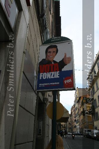 Rome, 29 maart 2006
Verkiezingen in Italie met Fonzie ( Happy Days )