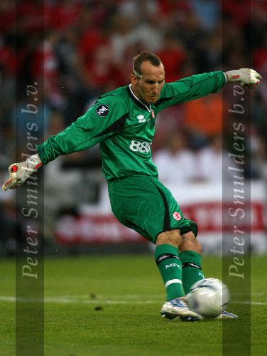Eindhoven, 10 Mei 2006 Finale UEFA Cup Seizoen 2005/2006 tussen Middlesbrough FC-FC Sevilla, eindstand 0-4
Mark Schwarzer met Neusbeschermer
© Edwin van Zandvoort