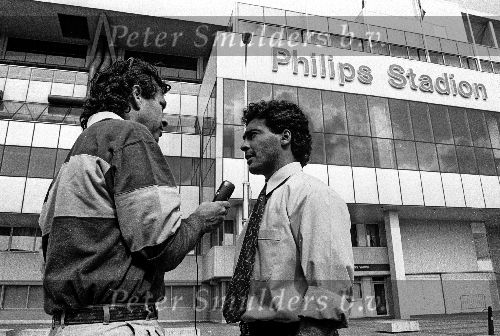 Eindhoven, 24 April 1993 Romario wordt geintervieuwd door Pedro Salazar die toen werkte voor de wereldomroep en later in dienst is getreden als perschef bij PSV