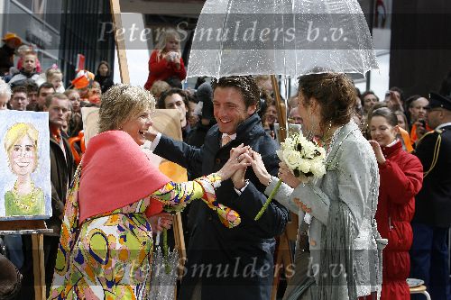 Almere 29 april 2006
Koninginnedag 2006 in Almere en Zeewolde.
Prinses Laurentien Prinses Marilene  en Prins Maurits
