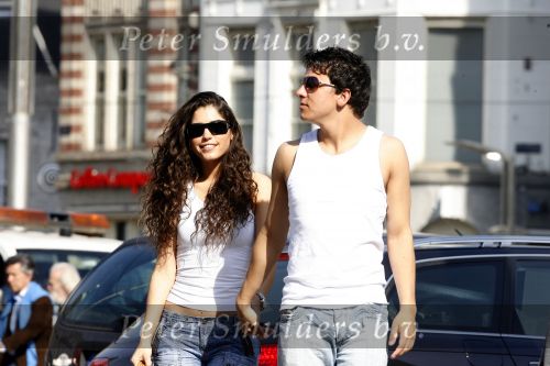Amsterdam 14 april 2007
Jan Smit en Yolanthe Cabau v Kasbergen hand in hand op straat in Amsterdam.