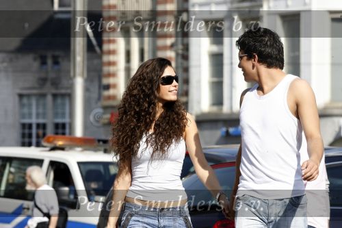 Amsterdam 14 april 2007
Jan Smit en Yolanthe Cabau v Kasbergen hand in hand op straat in Amsterdam.