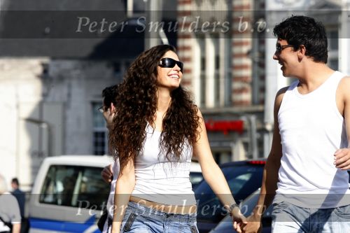 Amsterdam 14 april 2007
Jan Smit en Yolanthe Cabau v Kasbergen hand in hand op straat in Amsterdam.