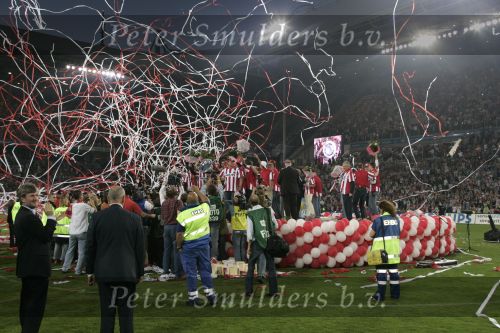 Eindhoven, 1 Mei 2007 Huldiging Selektie van PSV in het PSV-stadion 2 dagen nadat zij voor de 20e maal kampioen zijn geworden van Nederland