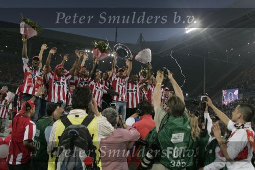 Eindhoven, 1 Mei 2007 Huldiging Selektie van PSV in het PSV-stadion 2 dagen nadat zij voor de 20e maal kampioen zijn geworden van Nederland