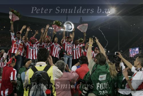 Eindhoven, 1 Mei 2007 Huldiging Selektie van PSV in het PSV-stadion 2 dagen nadat zij voor de 20e maal kampioen zijn geworden van Nederland