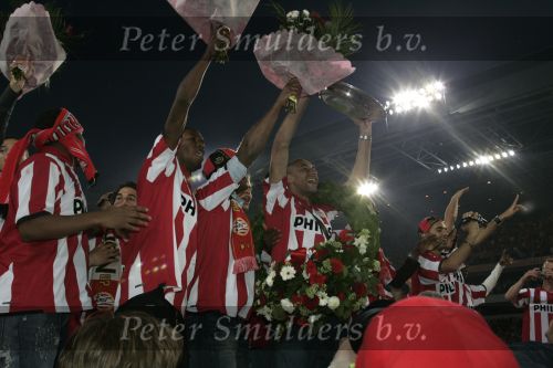 Eindhoven, 1 Mei 2007 Huldiging Selektie van PSV in het PSV-stadion 2 dagen nadat zij voor de 20e maal kampioen zijn geworden van Nederland