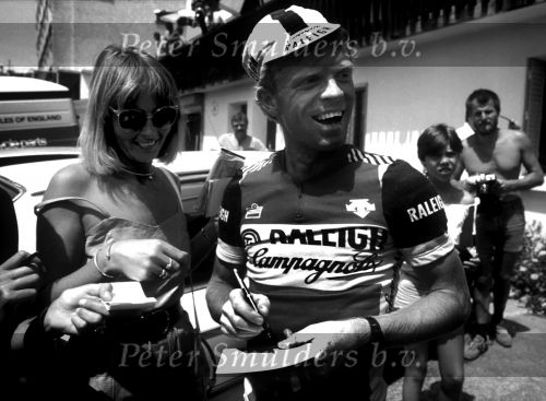 l\'Alpe d\'Huez ( Tour de France 1983
Rustdag in de Tour met de winnaar van deze etappe Pter winnen