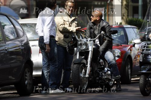 Amsterdam 5 mei 2007
Steve te Pas en Winston Gershtanowitz bij harley Davidson op de cornelis schuytstraat.