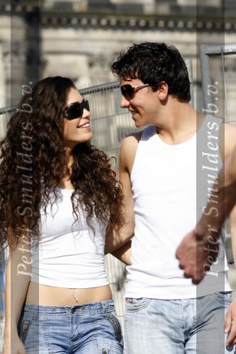 Amsterdam 14 april 2007
Jan Smit en Yolanthe Cabau v Kasbergen hand in hand op straat in Amsterdam.