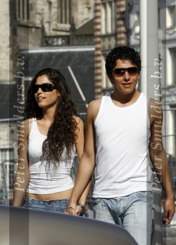 Amsterdam 14 april 2007
Jan Smit en Yolanthe Cabau v Kasbergen hand in hand op straat in Amsterdam.