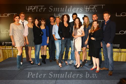 Amsterdam, 28 April 2010
Persconferentie Nieuwe Nederlandse Speelfilm LOFT waarvan de premiere is in December 2010.
Crew LOFT met o.a.: Antoinette Beumer ( regisseur ),Baary Atsma als Matthias, Fedja v Huet als Bart, Jeroen v Koningsbrugge als Willem, Gijs Naber als Rob, Chico Kenzari als Tom, Anna Drijver als Ann Marai, Sallie Harmsen als Sarah, Katja Herbers als Marjolein, Kim v Kooten als Nathalie, Hadewych Minis als Eva, Lies Visschedijk als Annette, Carolien Spoor als Kimmy en Jamie Grant als Linda
Foto Peter Smulders BV