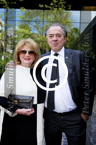 Amsterdam, 15 Mei 2013 In het Conservatorium Hotel vierde Leco Zadelhoff zijn 45ste verjaardag en 25 jaar in het vak.
Benno Leeser met zijn vrouw Kitty Leeser
Foto Peter Smulders BV