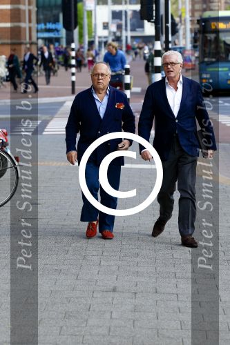 Amsterdam, 15 Mei 2013 In het Conservatorium Hotel vierde Leco Zadelhoff zijn 45ste verjaardag en 25 jaar in het vak.
Joop Braakhekke met zijn partner Wim Nijkamp
Foto Peter Smulders BV