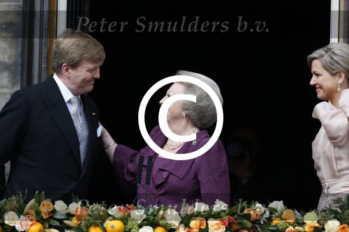Amsterdam, 30 april 2013
Inhuldiging Koning Willem Alexander en Koningin Maxima
Samen met Prinses Beatrix
Foto Peter Smulders BV