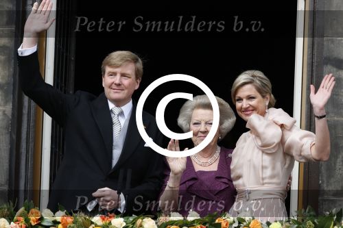 Amsterdam, 30 april 2013
Inhuldiging Koning Willem Alexander en Koningin Maxima
samen met Prinses Beatrix
Foto Peter Smulders BV