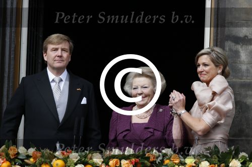 Amsterdam, 30 april 2013
Inhuldiging Koning Willem Alexander en Koningin Maxima
samen met Prinses Beatrix
Foto Peter Smulders BV