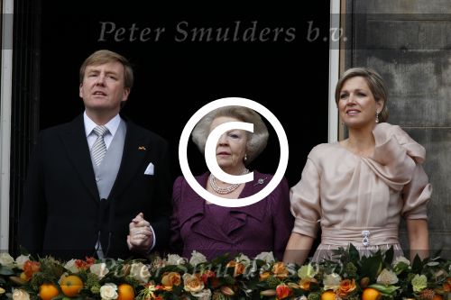 Amsterdam, 30 april 2013
Inhuldiging Koning Willem Alexander en Koningin Maxima
samen met Prinses Beatrix
Foto Peter Smulders BV