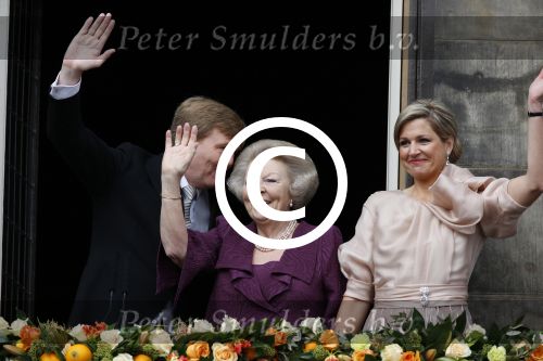 Amsterdam, 30 april 2013
Inhuldiging Koning Willem Alexander en Koningin Maxima
samen met Prinses Beatrix
Foto Peter Smulders BV