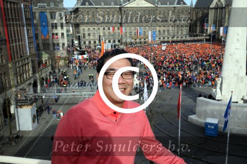 Amsterdam, 30 April 2013
Inhuldiging Koning Willem Alexander en Koningin Maxima
Op Paleis op de Dam
Won Yip met en echtgenote broer Long Yip
Foto Peter Smulders BV
