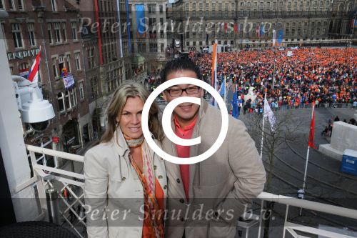 Amsterdam, 30 April 2013
Inhuldiging Koning Willem Alexander en Koningin Maxima
Op Paleis op de Dam
Won Yip met en echtgenote broer Long Yip
Foto Peter Smulders BV