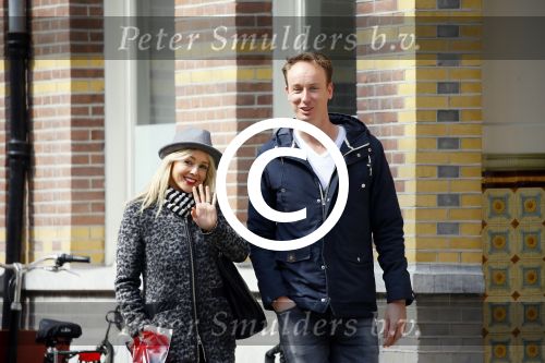 Amsterdam 7 april 2015
Chantal Janzen met een vriend in Amsterdam zuid.