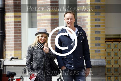 Amsterdam 7 april 2015
Chantal Janzen met een vriend in Amsterdam zuid.