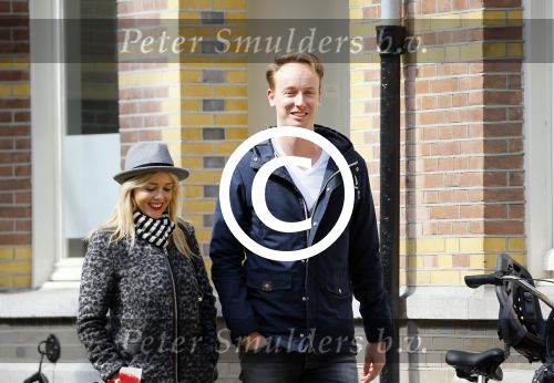 Amsterdam 7 april 2015
Chantal Janzen met een vriend in Amsterdam zuid.
