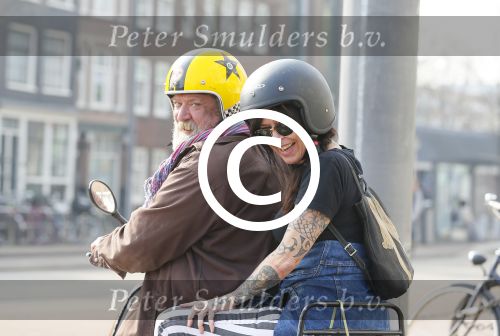 Amsterdam 10 april 2015    
Henk en Louise Schiffmacher op de scooter