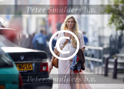 Amsterdam 10 april 2015    
Marije Braber de vriendin van Chris Zegers hoogzwanger
