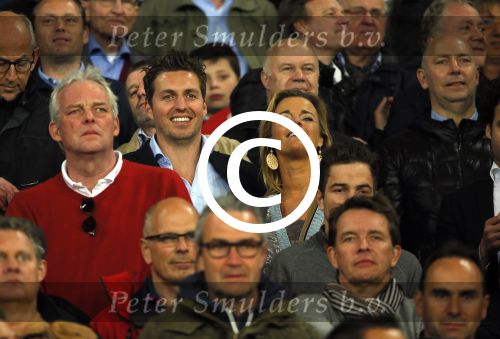 Eindhoven 18 april 2015
PSV_ Heerneveen 4-1 . Psv kampioen. Pieter v d Hoogenband en zijn nieuwe vriendin Marie JosÃ© Crooijmans verliefd op de tribune.