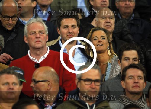 Eindhoven 18 april 2015
PSV_ Heerneveen 4-1 . Psv kampioen. Pieter v d Hoogenband en zijn nieuwe vriendin Marie JosÃ© Crooijmans verliefd op de tribune.