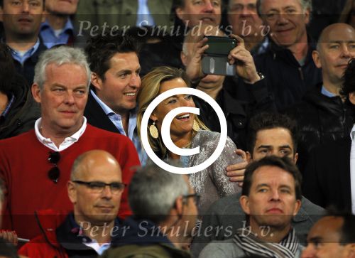 Eindhoven 18 april 2015
PSV_ Heerneveen 4-1 . Psv kampioen. Pieter v d Hoogenband en zijn nieuwe vriendin Marie JosÃ© Crooijmans verliefd op de tribune.