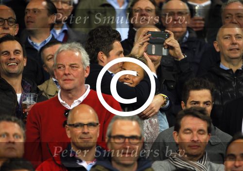 Eindhoven 18 april 2015
PSV_ Heerneveen 4-1 . Psv kampioen. Pieter v d Hoogenband en zijn nieuwe vriendin Marie JosÃ© Crooijmans verliefd op de tribune.
