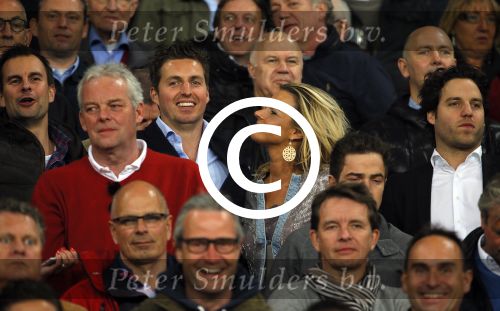 Eindhoven 18 april 2015
PSV_ Heerneveen 4-1 . Psv kampioen. Pieter v d Hoogenband en zijn nieuwe vriendin Marie JosÃ© Crooijmans verliefd op de tribune.