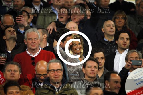 Eindhoven 18 april 2015
PSV_ Heerneveen 4-1 . Psv kampioen. Pieter v d Hoogenband en zijn nieuwe vriendin Marie JosÃ© Crooijmans verliefd op de tribune.