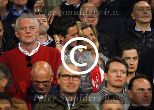 Eindhoven 18 april 2015
PSV_ Heerneveen 4-1 . Psv kampioen. Pieter v d Hoogenband en zijn nieuwe vriendin Marie JosÃ© Crooijmans verliefd op de tribune.