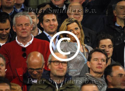 Eindhoven 18 april 2015
PSV_ Heerneveen 4-1 . Psv kampioen. Pieter v d Hoogenband en zijn nieuwe vriendin Marie JosÃ© Crooijmans verliefd op de tribune.